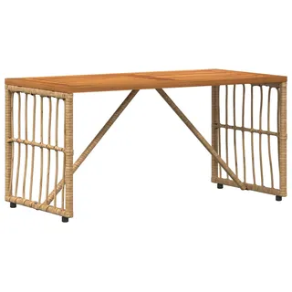 vidaXL Tisch für Outdoor Natur 80 x 40 x 40 cm Stahl und Poly Rattan - Braun