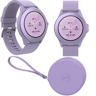 FOREVER Colorum CW-300 Lila Smartwatch Wasserdicht IP68 - Pulsuhr mit Schrittzähler Schlaftracker Kalorienzähler - Lange Akkulaufzeit - Android/iOS Sportuhr Damen Herren Unisex Stilvolles Design