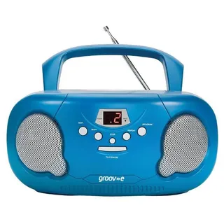 Original Boombox Tragbarer CD/Radio Player, Blau - GROOV-E