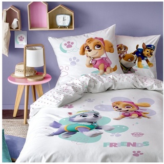 CTI Paw Patrol Bettwäsche 2-teilig für Mädchen Skye & Everest – für Kinder – 1 Kissenbezug 80 x 80 cm + 1 Bettbezug 135 x 200 cm – 100% Baumwolle