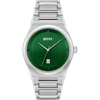 Hugo Boss Herrenuhr Stier 1514042 Edelstahl klassisch mit Datumsanzeige - Silber