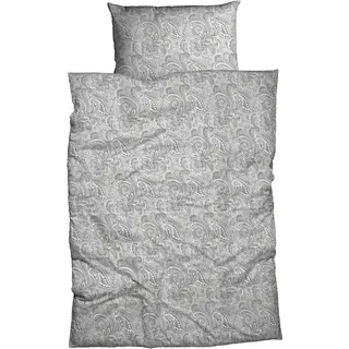 Bettwäsche CASATEX "Lunis", silber, B/L: 155cm x 220cm, 1 Stk., 1 Stk., Renforcé, B/L: 80cm x 80cm, 2 Stk., Renforcé, Obermaterial: 100% Baumwolle, Bettwäsche, Bettwäsche, Paisley Design, frische u. freundliche Farben