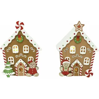 Boltze Dekoaufsteller Ginger House 12,2 cm x 8,3 cm x 16,5 cm 2-fach sortiert