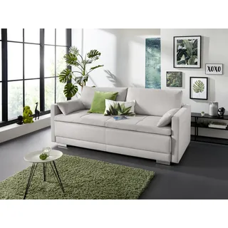 OTTO home Schlafsofa »Berlin« mit Boxspringaufbau, Bettfunktion & Bettkasten, Dauerschlafsofa, grau