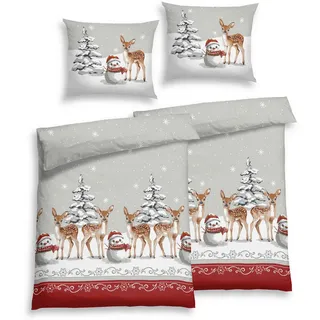Florella Bettwäsche , Rot , Textil , Weihnachten , 140x200 cm , pflegeleicht, atmungsaktiv, hautfreundlich, angenehm wärmend, schadstoffgeprüft , Heimtextilien, Bettwäsche & Leintücher, Bettwäsche, Flanell-Bettwäsche