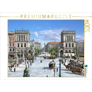 CALVENDO Puzzle Berlin - Blick auf den Belle-Alliance-Platz (heute Mehringplatz) um 1899-1905 | 1000 Teile Lege-Größe 64x48cm Foto-Puzzle für glückliche Stunden
