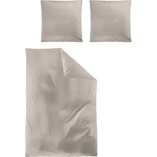 IRISETTE Lotus 8521 unifarben Beige 135 x 200 cm + 2 x 80 x 80 cm