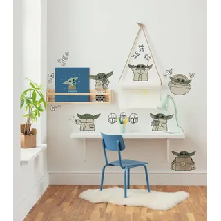 Komar Wandtattoo »Star Wars The Mandalorian Grogu Cute« 50 x 70 cm (Breite x Höhe) - Kinderzimmer, Wandsticker, grün