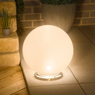 esotec Solarkugel 40cm Gartenkugel CCT RGB Edelstahlsockel Fernbedienung 102634