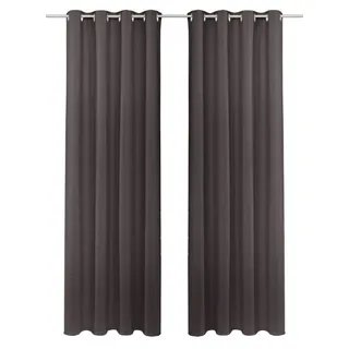 MY HOME Gardine MY HOME "SOLA" Gr. 1, grau (graphit), B:130cm H:145cm, Polyester, Polyester, Gardinen, Gardine, blickdicht, Ösen-Aufhängung, wärmeabweisend,, 1er oder 2er Set