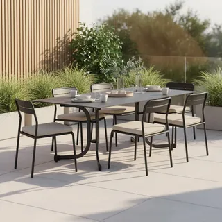 Siena Garden Sola Gartentisch 160 x 90 x 71 cm anthrazit/dark stone