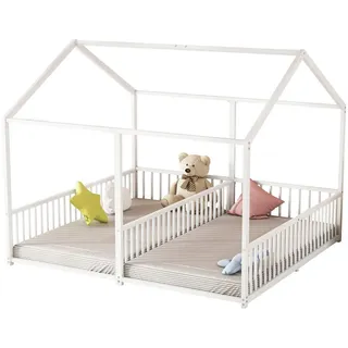 Flieks Metallbett 90x200cm Weiß Kinderbett Doppelbett Hausmodellierung , Metall , 90x200 cm , Babymöbel & Kindermöbel, Kinderzimmer & Jugendzimmer, Kinderbetten, Spielbetten