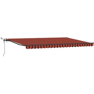 Ausziehbare Markise Orange und Braun 500 x 300 cm Polyester - Orange