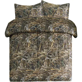 VISI-ONE Realtree Max-7 Camo Twin 2-teiliges Bettdecken-Set – Unisex rustikale Bauernhaus-Bettwäsche für Wohnmobil, Camping & Abenteuer, Unisex mit universeller Attraktivität für Hütte, Hütte, Wald