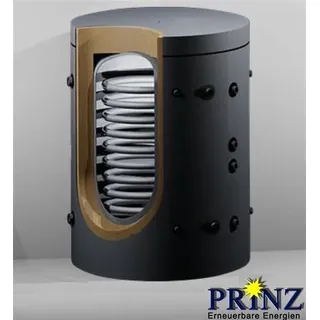 Hygienespeicher 500 Liter mit 2 Wärmetauschern und Isolierung Typ PHSS 500 kurz - Grau