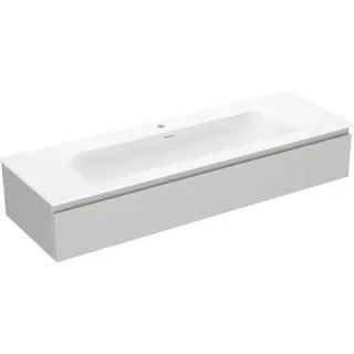 Mexen Orio Badezimmerschrank 140 cm mit Waschbecken Vela, 1 Schublade, grau matt/weiß matt - 91A10-14023-1-BF62-W23M01 - Grau, Weiß