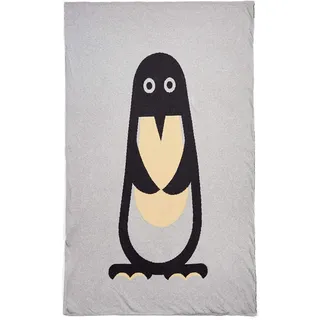 Bibu Decke, Strick-60% recycelte 40% Bio-Baumwolle, Beige/Grau, 120 x 80 cm