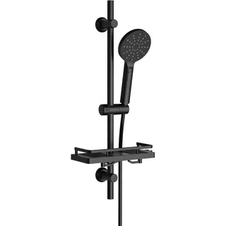 Görbach Duschset mit Ablage 70cm Rund Matt Schwarz 27271000