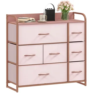 DWVO Kommode mit 7 Schubladen Rosa