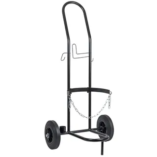 Högert TECHNIK Handwagen, Transportwagen für Gasflaschen, 30 kg Tragkraft, Vollgummireifen, Halterungen für Brenner und Schlauch, stabil, verstellbar