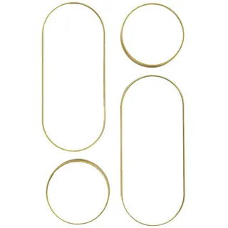 HowHomely Spiegel Dekospiegel 4er Set Wandspiegel oval Dekoration Hängespiegel