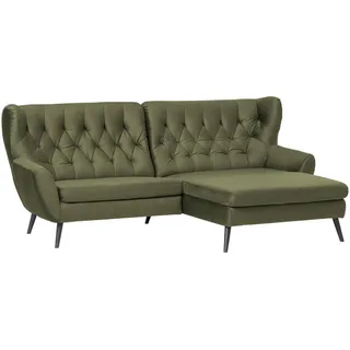 Stylife Ecksofa , Olivgrün , Textil , Buche , vollmassiv , Uni , Ottomane rechts, L-Form , 237x165 cm , Typenauswahl, Fußauswahl, Stoffauswahl, seitenverkehrt erhältlich, Hocker erhältlich, Rücken echt, Armteil links, Armteil rechts , Wohnzimmer, Sofas & Couches, Wohnlandschaften, Ecksofas