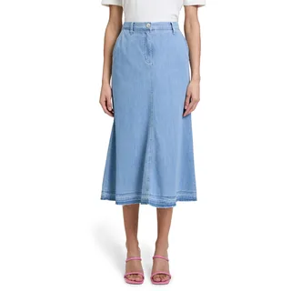 Betty Barclay Jeansrock mit offenem Saum blau