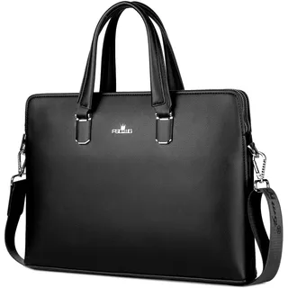 FSD.WG Herren Business Tasche,Wasserdichte Leder Aktentasche,Schulter Laptop Business Tasche für Business,Schule,Reisen,Abnehmbar...