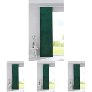 Gardinenbox Verdunkelung Flächenvorhang Schiebegardine »Milano« Samt Blickdicht Blackout Paneelwagen Beschwerungsstange Grün HxB 245x60 cm, 203571 (Packung mit 4)