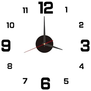 GBULTR 3D Wanduhr Groß 40CM DIY Wanduhr zum Kleben,Leise und Selbstklebend,DIY Mute Modern Uhr Wandtattoo Dekoration, Dekorative Wanduhren Aufkleber für Wohnzimmer Küche Schlafzimmer Büro