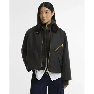 Barbour für Damen. LWX1567 Arlene Checked Wax Jacke aus gewachster Baumwolle grün (XS), Lässig