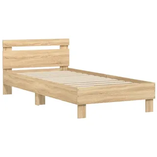 vidaXL Bettgestell ohne Matratze mit Kopfteil Sonoma-Eiche 90x190 cm - Braun