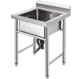 VEVOR Edelstahl Freistehendes Spülbecken - 44,45 x 41,91 x 25,4 cm, Spülbecken Organizer und Ordnungshelfer für Küche und Camping