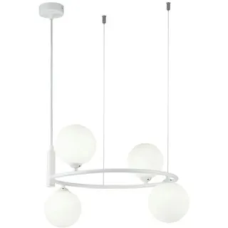 Maytoni Pendelleuchte , Weiß , Metall, Glas , Kugel , 28 cm , Ce , beliebig kürzbar, gleichmäßige Lichtverteilung , Lampen & Leuchten, Innenbeleuchtung, Hängeleuchten, Pendelleuchten