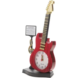 Alipis Musikalische Instrument Tischuhr 9.37X4.57X2.20 Zoll Simulation Modell Wecker Vintage Stil Desktop-Uhr Für Wohnzimmer Büro Restaurant Dekoration