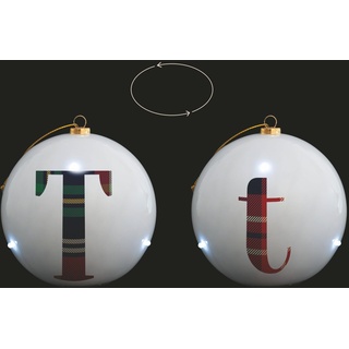 Villa d'Este Home Tivoli LED Weihnachtskugel Ø 10 cm, Monogramm T