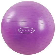 Signature Fitness Gymnastikball, Yoga-Ball, Fitnessball, Geburtsball mit Schnellpumpe, 0,9 kg Kapazität, Lila, 66 cm, L
