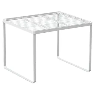 Stapelbares Küchenregal - Weißes Metall - Platzsparend - 15kg Tragkraft - Weiß
