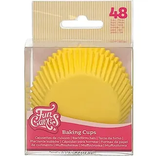 FunCakes Baking Cups Yellow: Backförmchen aus Fettdichtem Papier für Cupcakes und Muffins, Muffinförmchen, Cupcake Förmchen, Perfekt für Frühlingspartys, Geburtstage, Ostern, Babypartys - 48 Stück