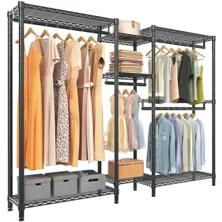 VIPEK V6 Draht-Kleiderständer, robuster Kleiderständer zum Aufhängen von Kleidung, Metall, freistehend, Kleiderständer, 180,8 cm L x 37,1 cm B x 194,1 cm H, maximale Traglast 299,4 kg, mittlere Größe