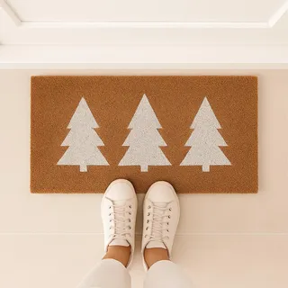 Kokos-Fußmatte - Kiefernbaum-Design, für den Innen- und Außenbereich