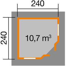 Bild von 5-Eck 408 Gr. 1 2,82 x 2,82 m türkis Doppeltür