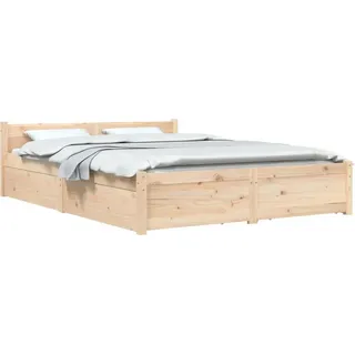 Bett mit Schubladen 120x200 cm - Braun, Bunt