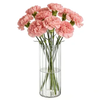 Koelaa Unzerbrechliche Vase, Bruchsichere Kunststoff-Zylindervase, Acryl Modern Blumenvasen, Geriffelte Klare Vasen für Blumenarrangements, Hochzeits-Mittelstücke, Heimwerken, Tischdeko - 10x30cm
