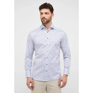Langarmhemd ETERNA "MODERN FIT", Herren, Gr. 44, Normalgrößen, blau, Twill, 100% cotton, tailliert, Manschette, Hemden Langarmhemd