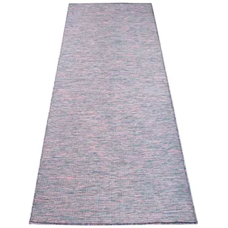 Carpet City Läufer »PALM2778«, rechteckig, 5 mm Höhe, Wetterfest & UV-beständig, für Balkon, Terrasse, Küche, flach gewebt Carpet City blau/pink B: 80 cm   1 St.