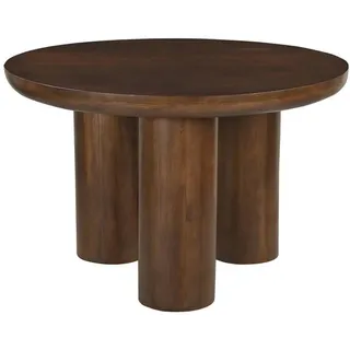 Mid.you Esstisch , Braun , Holz , Mangoholz , massiv , rund , Säule , 120x76x120 cm , Holzmöbel, Holztische, Esstische Holz, Massivholztische