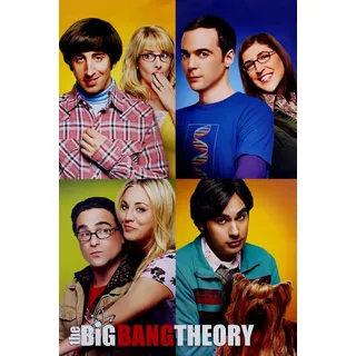 The Big Bang Theory Maxi-Poster, 4 Einzelmotive neben- und übereinander, auf Holzbasis, Mehrfarbig
