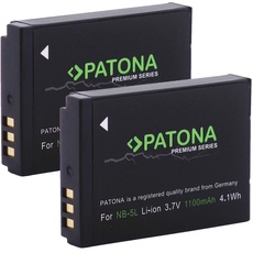 PATONA Premium NB-5L Akkus (2X echte 1100mAh) Kompatibel mit Canon PowerShot SX230 SX220 SX210 SX200 S100 S110 usw.
