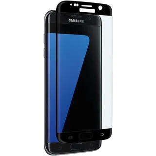 aiino - Gewölbte Glasfolie von Kante zu Kante für Samsung Galaxy S7 Edge, Widerstand 9H, Gewölbtes gehärtetes Glas - Schwarz